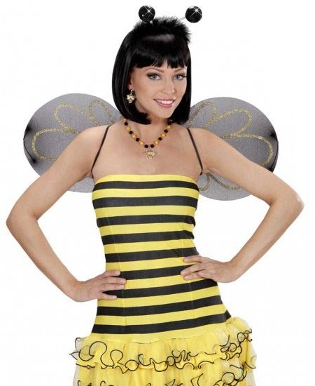 ANTENAS NEGRAS CON LENTEJUELAS Y MARABU