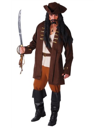 DISFRAZ DE PIRATA JACK SPARROW CASACA MARRÓN