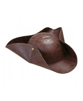 SOMBRERO TRICORNIO PIRATA EFECTO PIEL MARRÓN