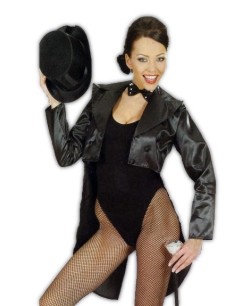 CHAQUETA FRAC DE RASO MUJER COLOR NEGRO