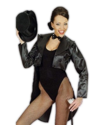 CHAQUETA FRAC DE RASO MUJER COLOR NEGRO