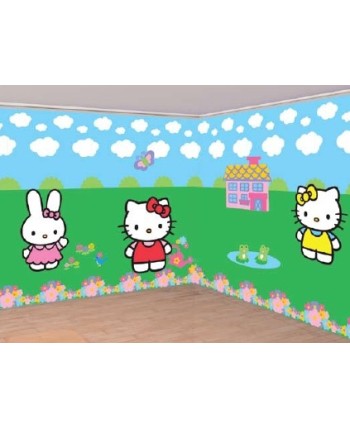 DECO PARED ESCENA KIT HELLO KITTY