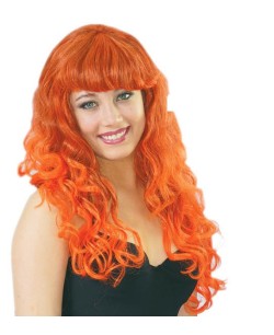 PELUCA RIZOS MECHA NARANJA