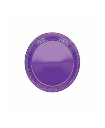 PLATO MORADO PEQUEÑO DE PLASTICO 10 UNIDADES
