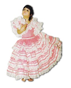 TRAJE DE SEVILLANA SIN CINTAS ROJO PARA NIÑA
