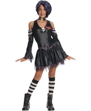 DISFRAZ DE MALICE GOTICA CON DECORACIONES CALAVERA