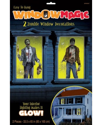 DECO PARED VENTANA ZOMBIE