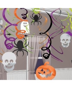 SET DECORACION ESPIRALES HALLOWEEN 30 UNIDADES