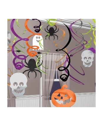 SET DECORACION ESPIRALES HALLOWEEN 30 UNIDADES
