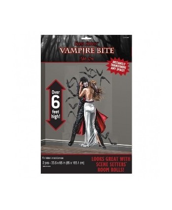 DECO PARED VAMPIRO MORDIENDO CON MURCIELAGOS