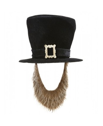 SOMBRERO DE TERCIOPELO NEGRO CON BARBA