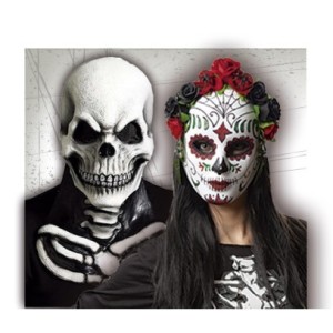 Caretas de Catrinas y Esqueletos para Halloween