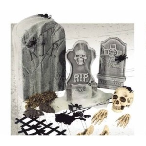 Decoración Halloween lápidas y tumbas-Cementerio terrorífico