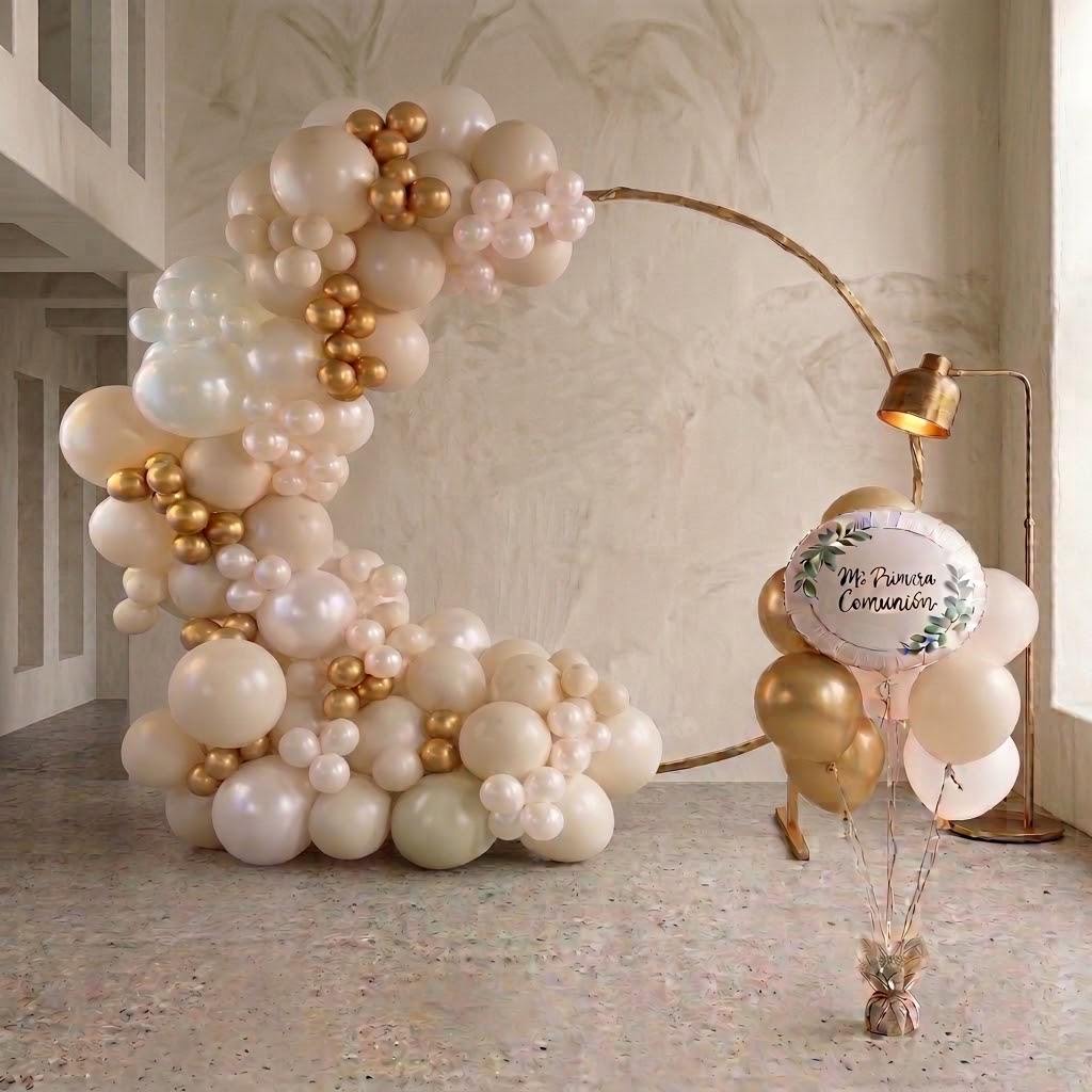Arco Globos Comuion dorado