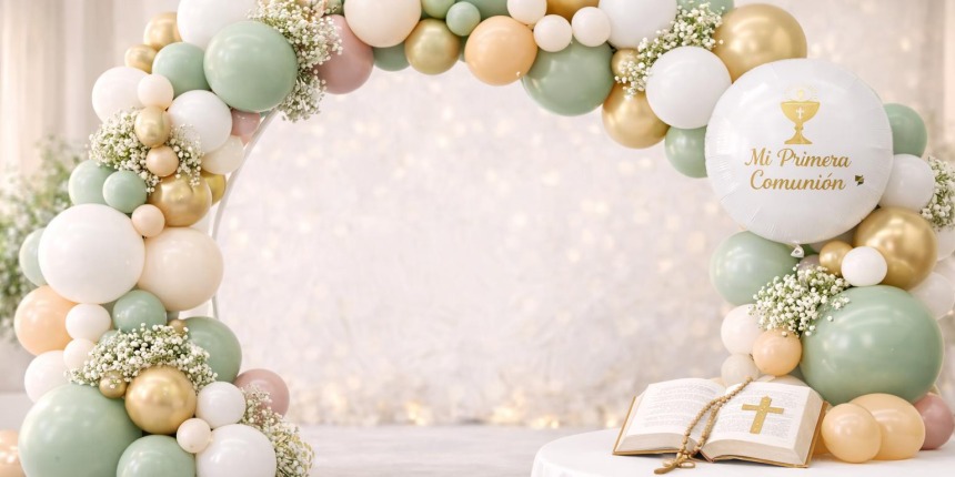 Decoración con globos para comunión: ideas elegantes y originales para un día inolvidable