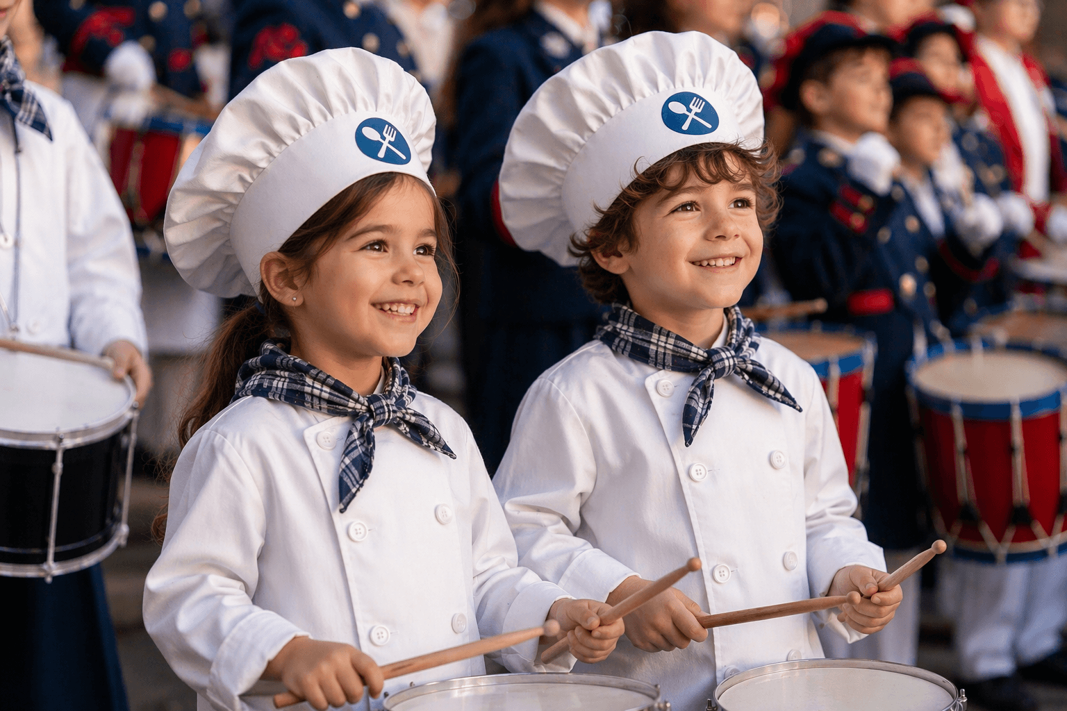 Todo lo que necesitas para la Tamborrada de San Prudencio: tambores, gorros y delantales